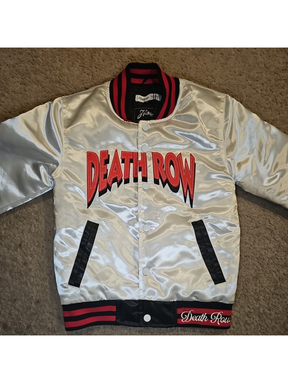 Headgear Classics  youth Deathrow White Satin Jacket Size XS (220)
